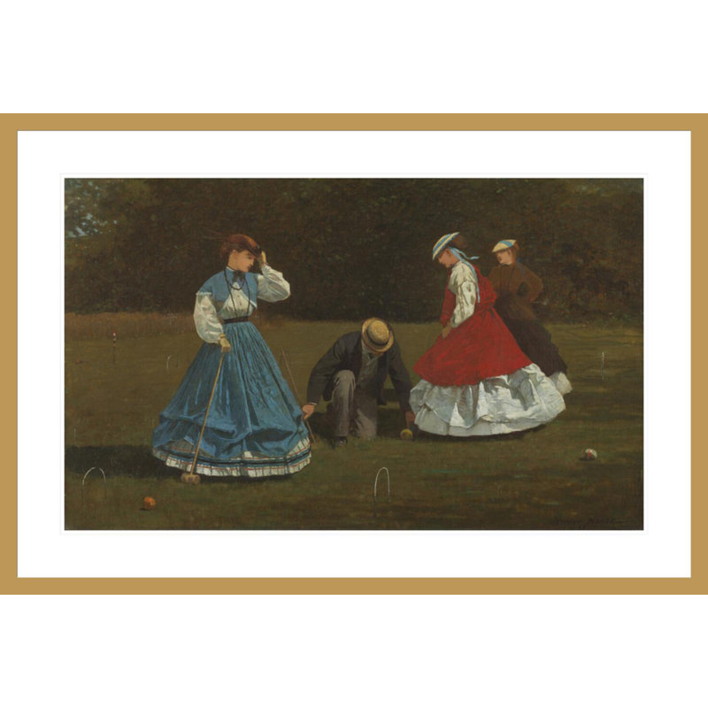«Croquet Scene» par Winslow Homer, impression giclée sur cadre, H 28,2 po x l 41,5 po