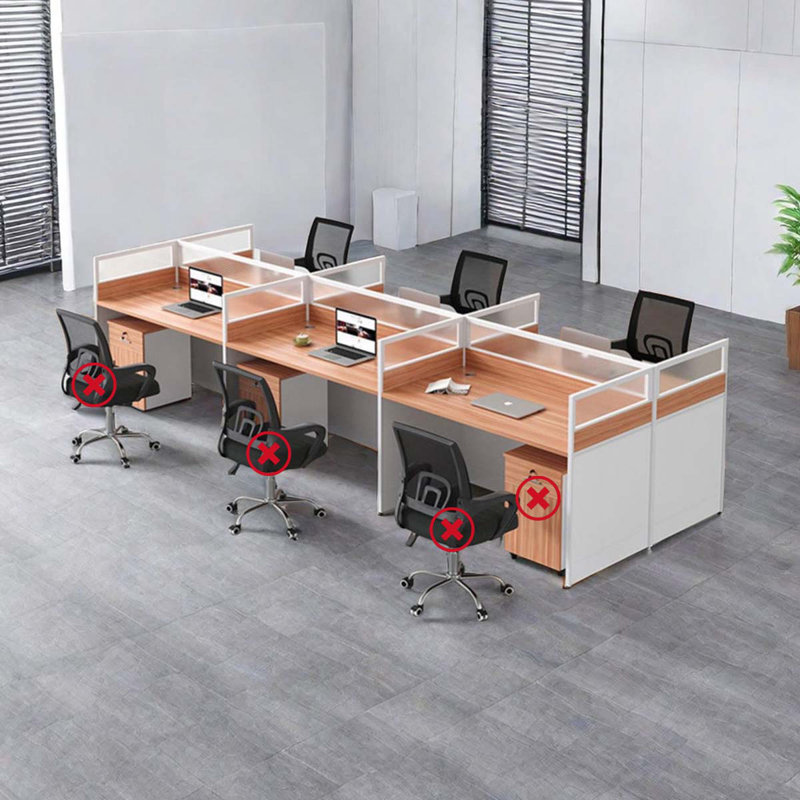 Sydonia Rectangle 6 Person Partition Desk with Cable Management