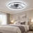 24" Modern Black Ceiling Fan with Light & APP Remote Dimmable Ice Cone Flush Mount Fandelier-357677231