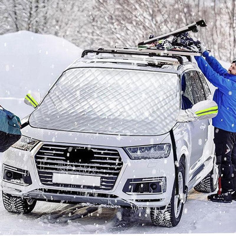Front Windshield Snow Cover With Side Window Protection For Car And SUV, Winter Frost Ice Guard, Windproof Car Windshield Protector, Heavy Duty Weatherproof Sun Shade, All Season Vehicle Fit