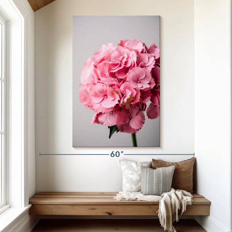 Hortensia rose, H 51 po x l 34 po
