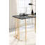 Bureau contemporain avec faux USB en marbre et prise de courant, or / noir
