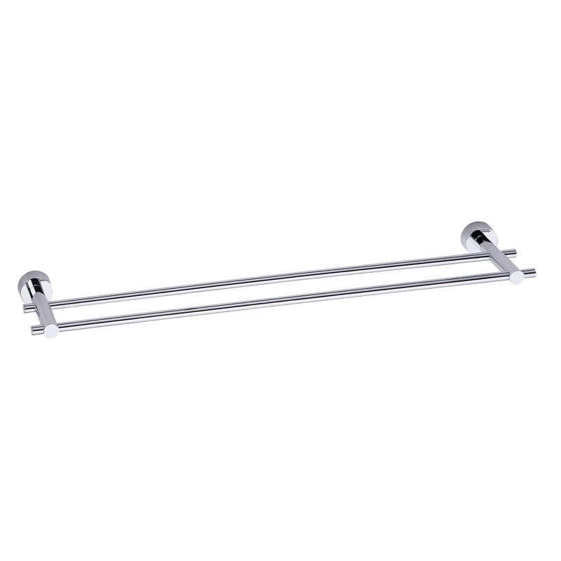 Parma Double 24" Wall Mounted Towel Bar, Chrome