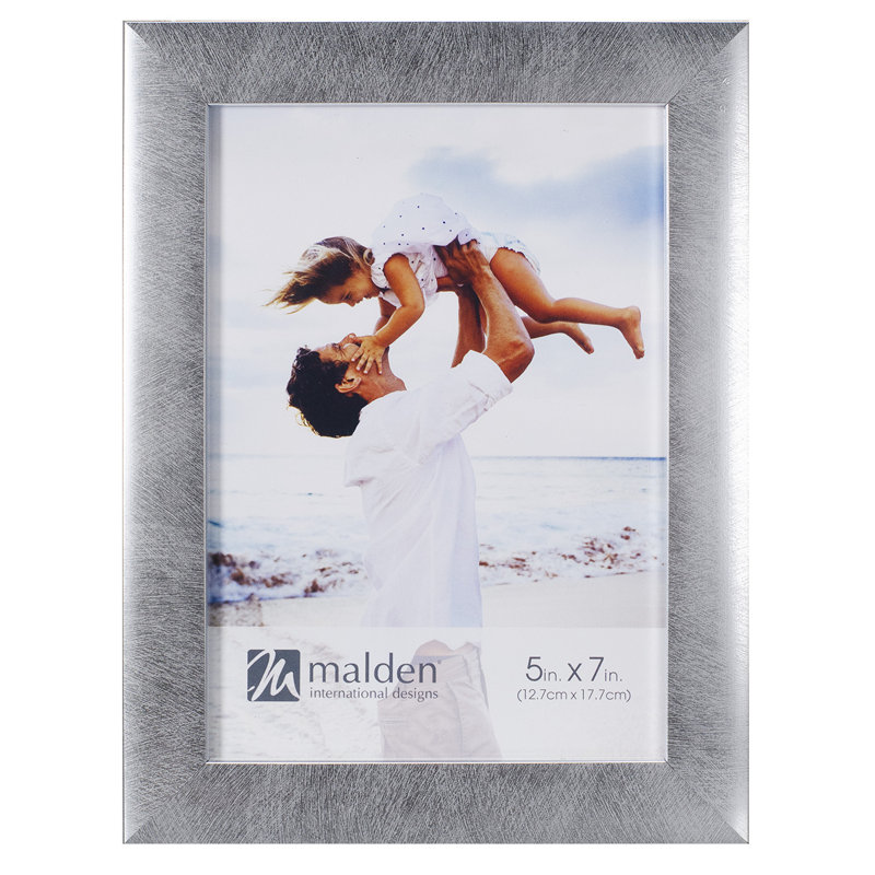 Cadre photo en plastique, Argent, 5 po x 7 po