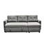 Lit modulaire convertible gris, canapé-lit 3 places pour petit salon confortable en forme de L, espace gris-232212921