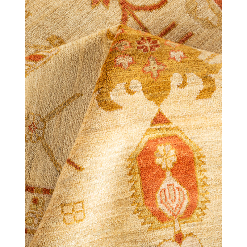 Tapis unique en laine noué à la main de style nouvel âge 9 pi x 12 pi Kendyle