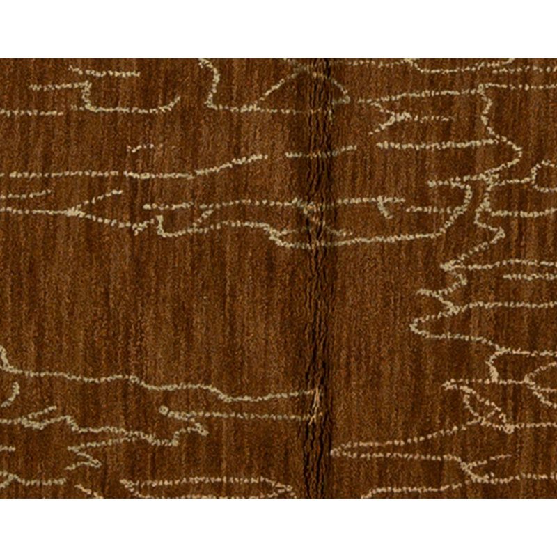 Hand Knotted Wool Area Rug in Brown