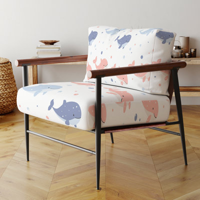 Chaise d'appoint Kids Ocean Animals - petit fauteuil baleine rose