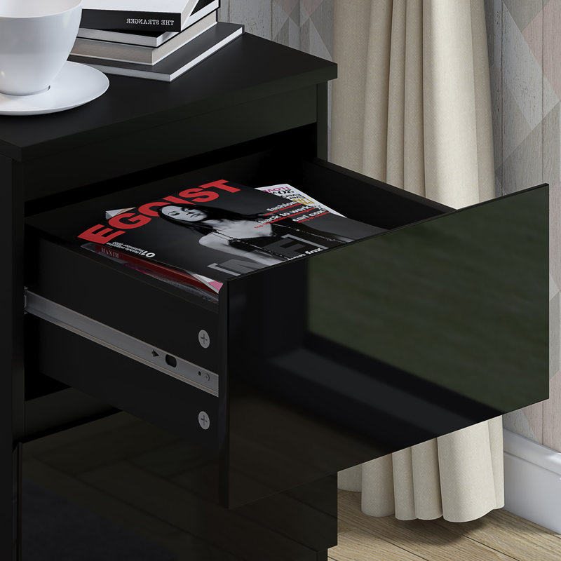 Warren 2 Drawer Bedside Table Nightstand Cabinet