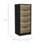 Commode verticale 5 tiroirs Kaia - Noir / pin-1959044543