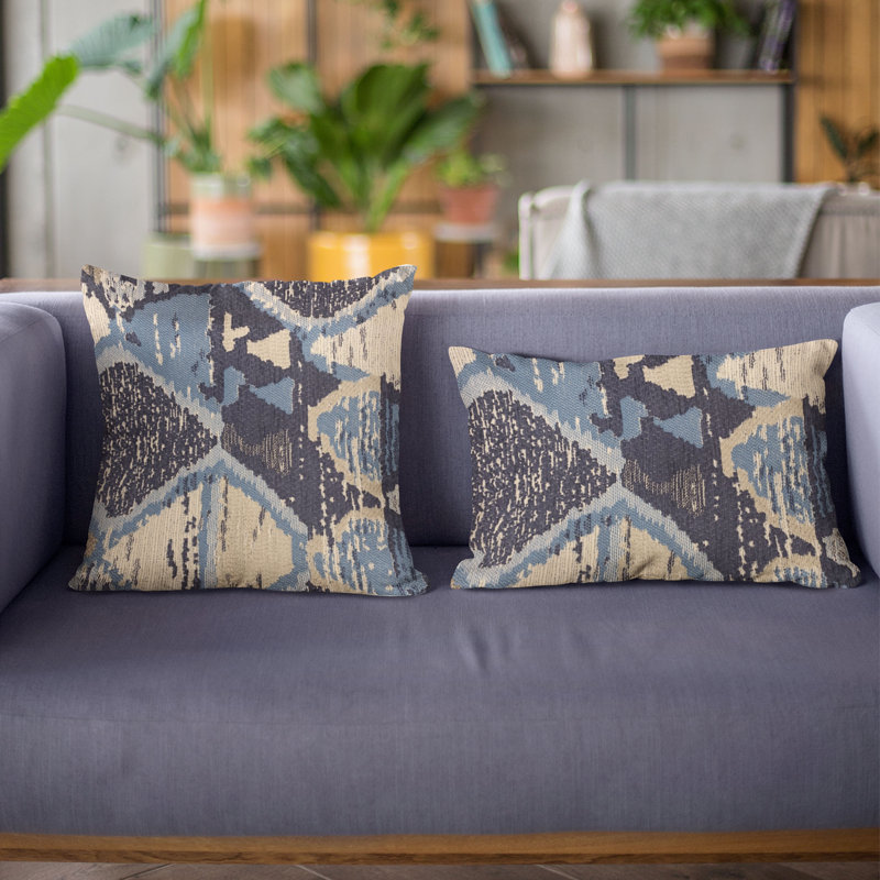 Coussin abstrait mers cachées, 20 po x 36 po