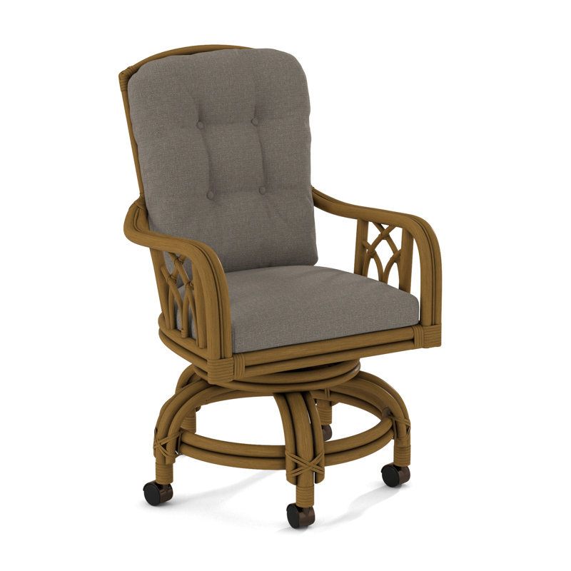 Edgewater Castered Arm Chair, Gray Sugar Performance; 0863-84, Stone Hearth