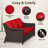 5-Pieces Outdoor Patio Conversation Rattan Seating Group With 2 Ottomans,2 Swivel Chairs and Red Cushions-528534306