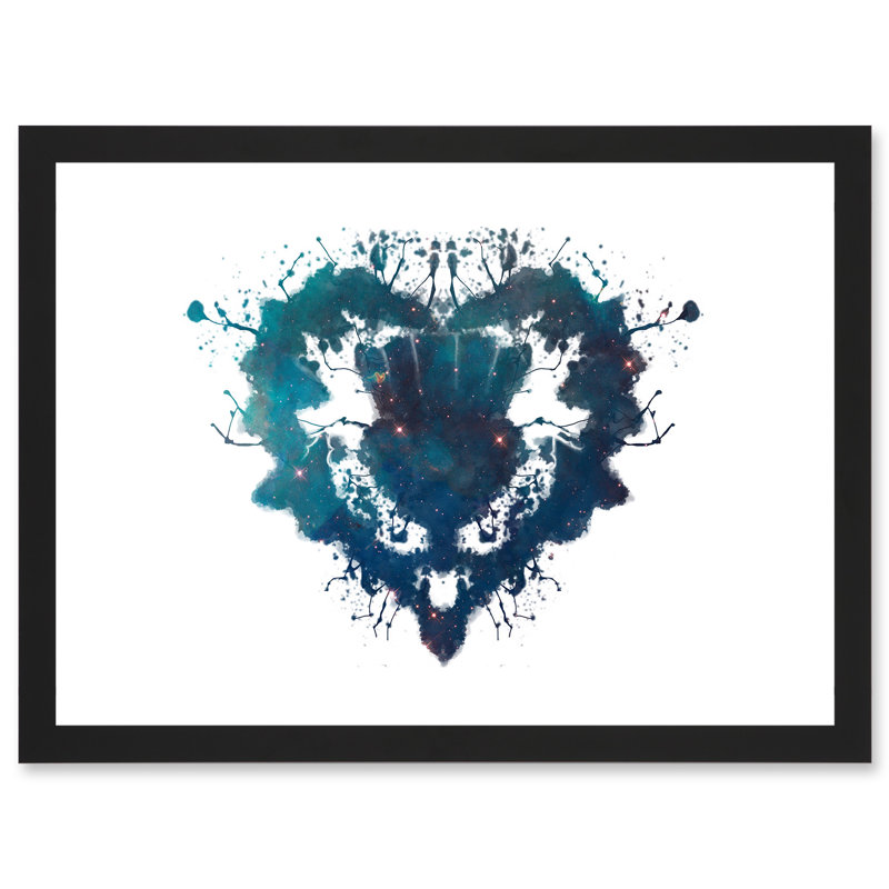Ink Splat Thistle Heart Scotland Artwork Framed A3 Wall Art Print