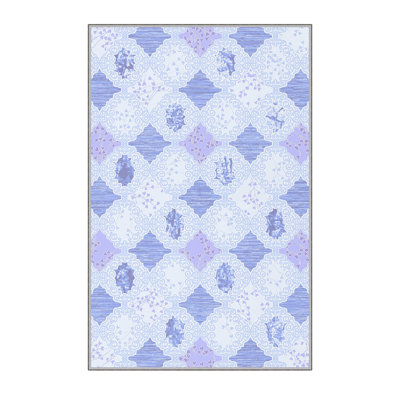 Tapis de couloir élégant (3,3 x 6,6 pi), 100% polyester, d'une hauteur de poils de 0,3 po | Antibactérien, PVC antidérapant dessous | Impression numérique 3D, lavable à la machine | Parfait pour les vestibules et les espaces de vie, durable et facile d'entretien