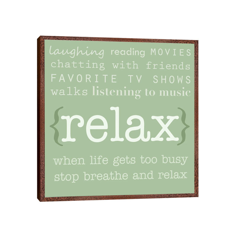Relax 1 Piece Wall Art on Canvas, 66.04 cm H x 66.04 cm W, Classic Wood Floater Frame