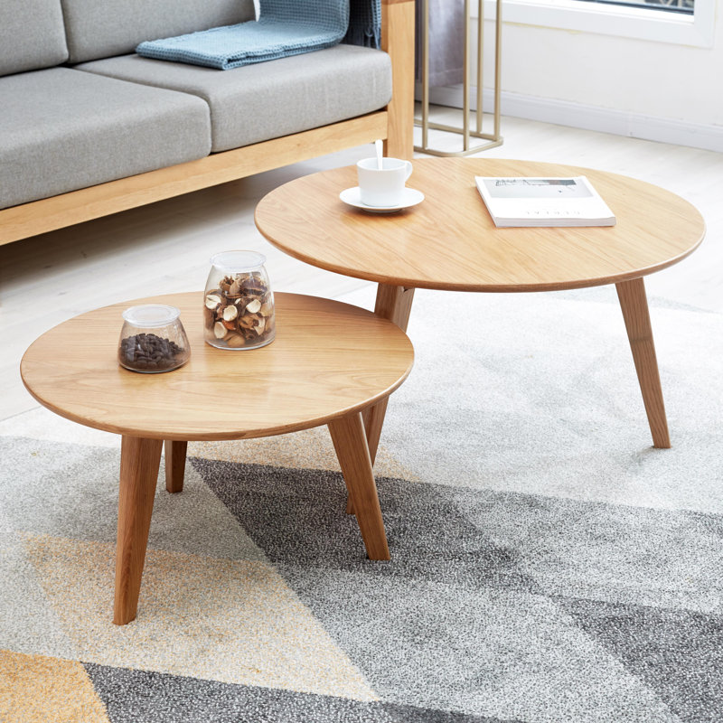 Solid Wood Four Leg Coffee Table, Oak