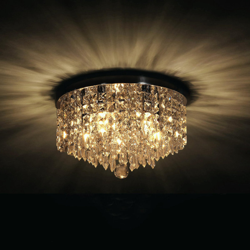 Lustre 5 lumières en cristal 15 "Glam, Chrome chrome