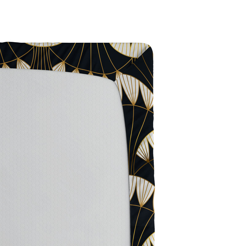 Drap-housse Ambesonne, Gris anthracite, gris, café pâle / géométrique, Drap-housse très grand californien