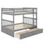 Lit double superposé double avec tiroirs de rangement et conception convertible-329132429