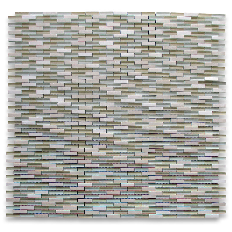 Carreau de mosaïque linéaire en marbre 12 po x 12 po pour mur et plancher