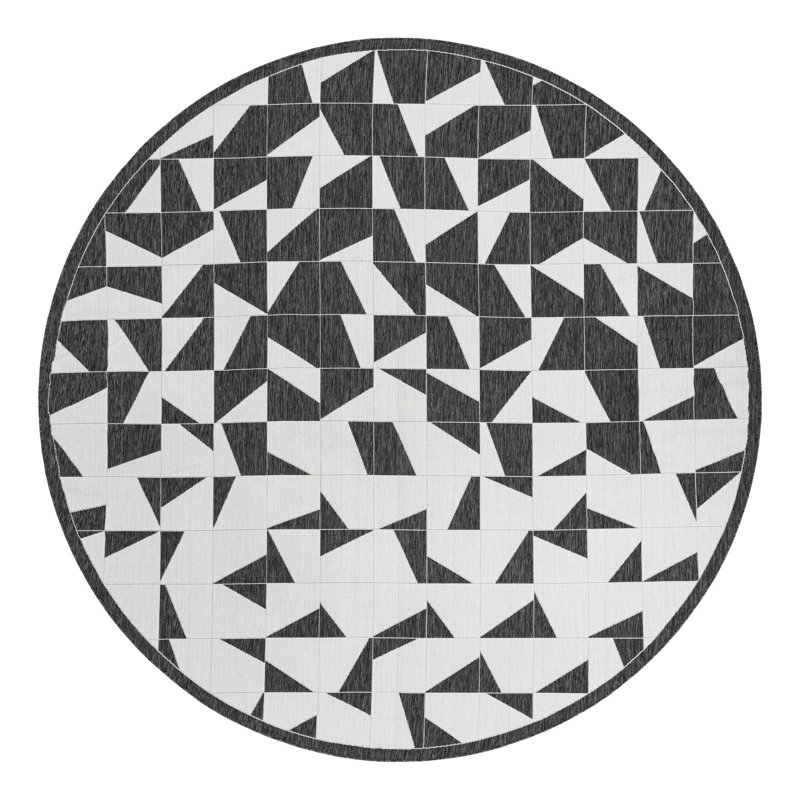 Geometric Indoor / Outdoor Rug, Round 12'