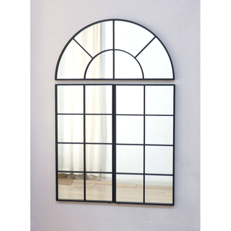 30" X 45" Large Arched Wall Mirror With Three Separate Sections