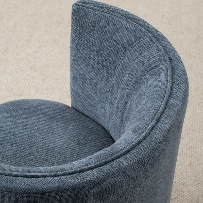 Chaise de baril texturée avec roulettes dissimulées, Bleu