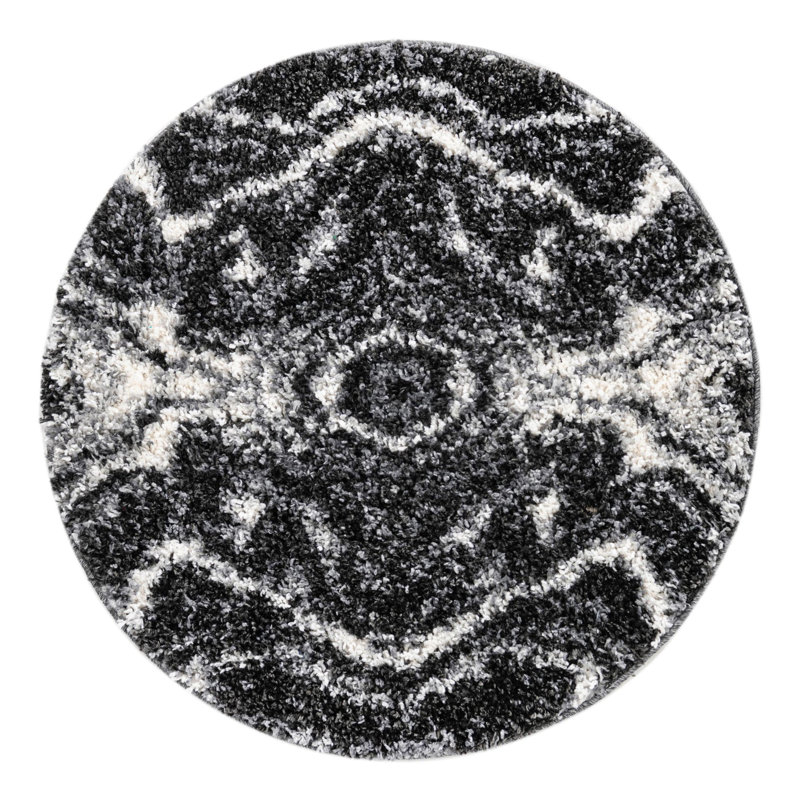 Adilkhan Ikat Indoor Rug, Round 3'3"