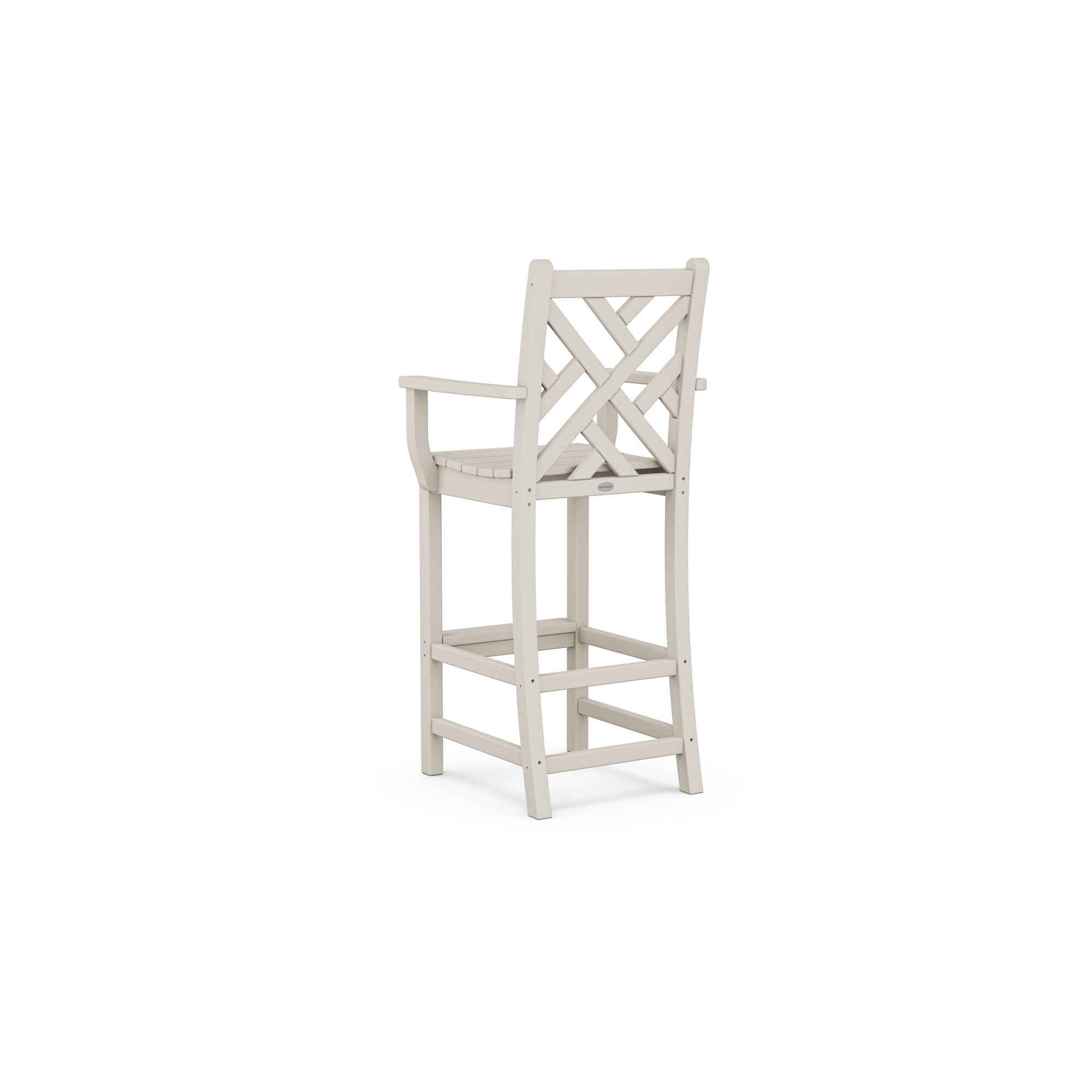 POLYWOOD Chippendale Bar Arm Chair in Sand, Sand