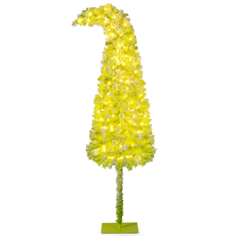 7 FT Bendable Christmas Tree with Bendable Top, 366 Branch Tips, 160 Warm White LED Lights, 7' H