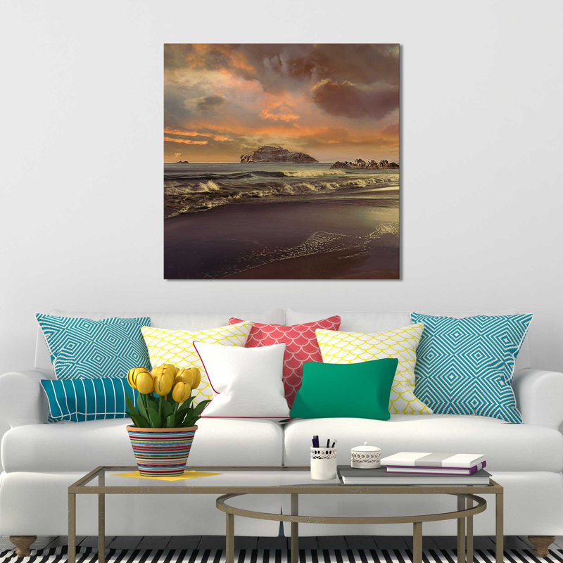 «Catalina Dusk», reproduction de peinture acrylique sur toile, H 24 po x l 40 po x P 1,5 po, Toile tendue