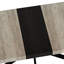 Table de salle à manger rectangulaire grise, centre noir, base en fer, + métal, 6 sièges, poids de 165 lb avec pied en sable fin extensible, fonction de rangement et fabrication en métal