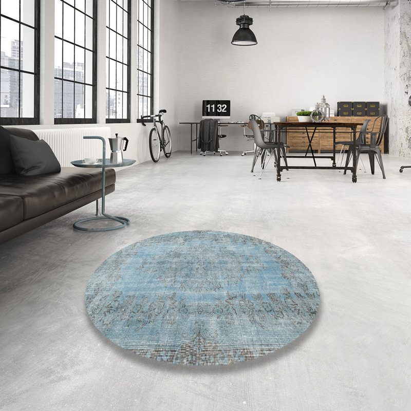 Tapis oriental bleu clair Kanagy, Rond 6 pi