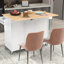 Îlot de cuisine roulant avec surface en bois massif, roulettes verrouillables pour la fermeté, rangement et comptoir à abattant (blanc Work To Immobility, bureau à collation