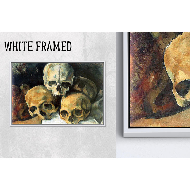 «Cezanne Pyramid of Skulls», reproduction d'art sur toile plate, décor mural blanc 1P, 27,6 po H x 39,4 po l