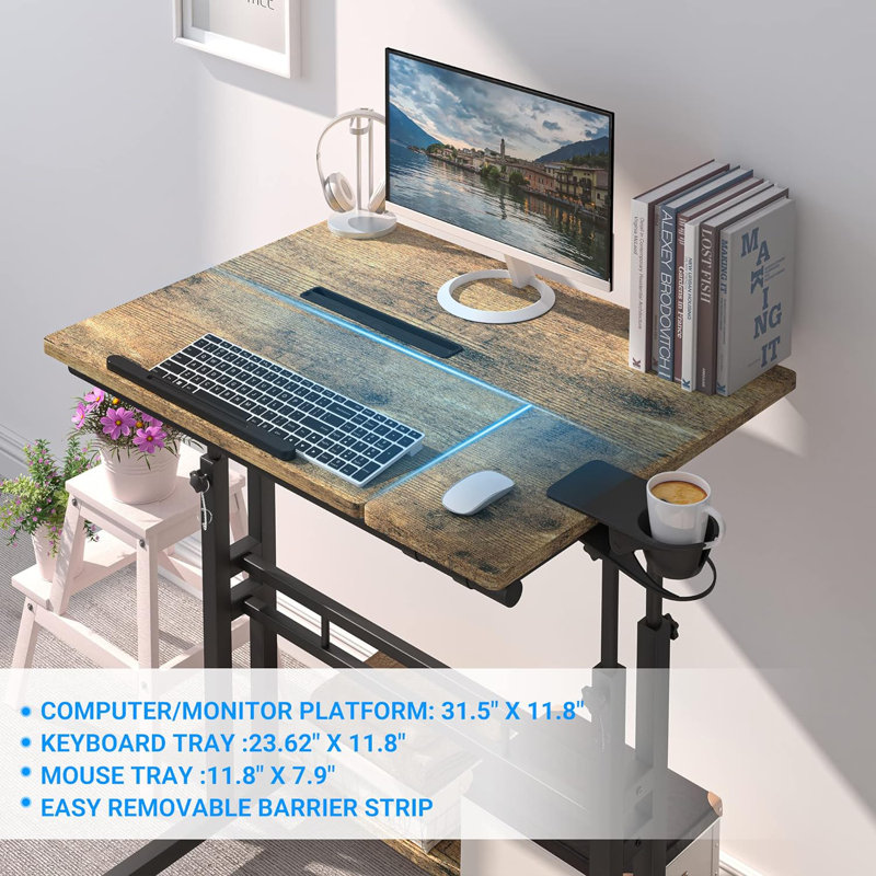 Mikeisha Standing Desk, Rustic Brown