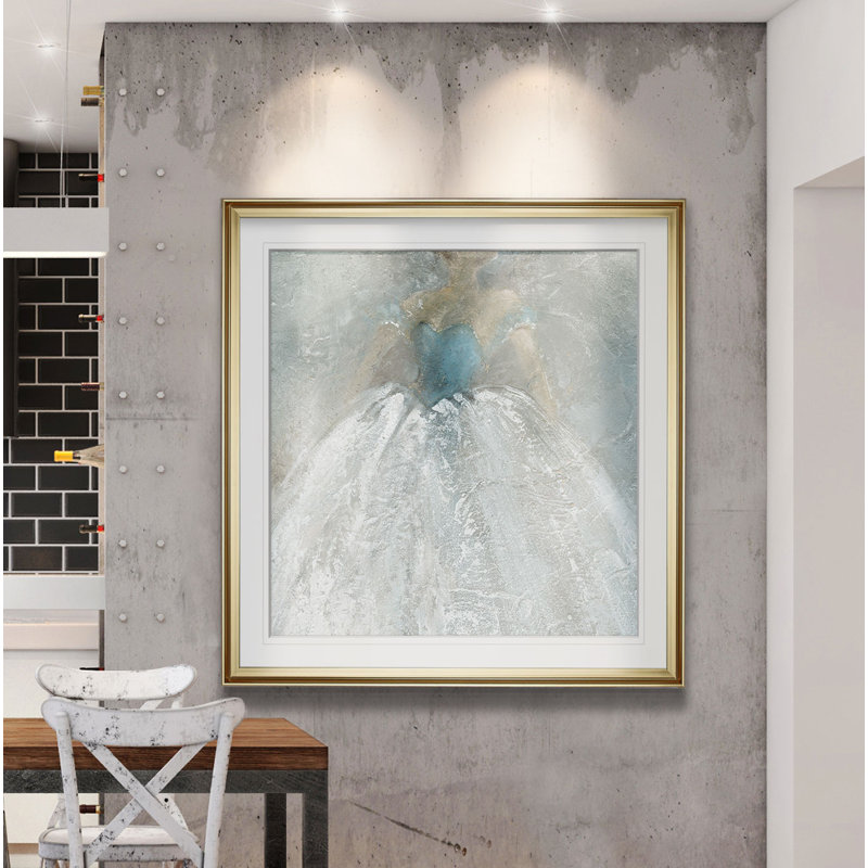 « the gown », peinture, H 28 po x l 28 po x P 2 po, Cadre doré