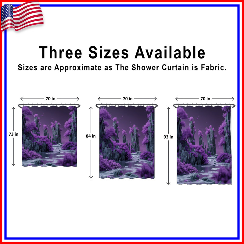 Rideaux de douche mauve Fantasy, L 70 po x H 72 po