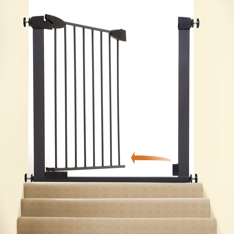 Black Metal Auto-Close Pressure Mounted Safety Gate