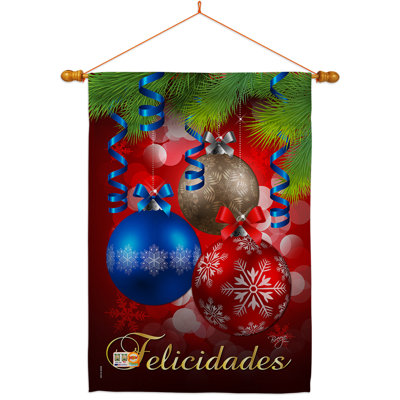 Table de polyester à 2 faces 40 x 28 po Felicidades Ensemble de drapeaux