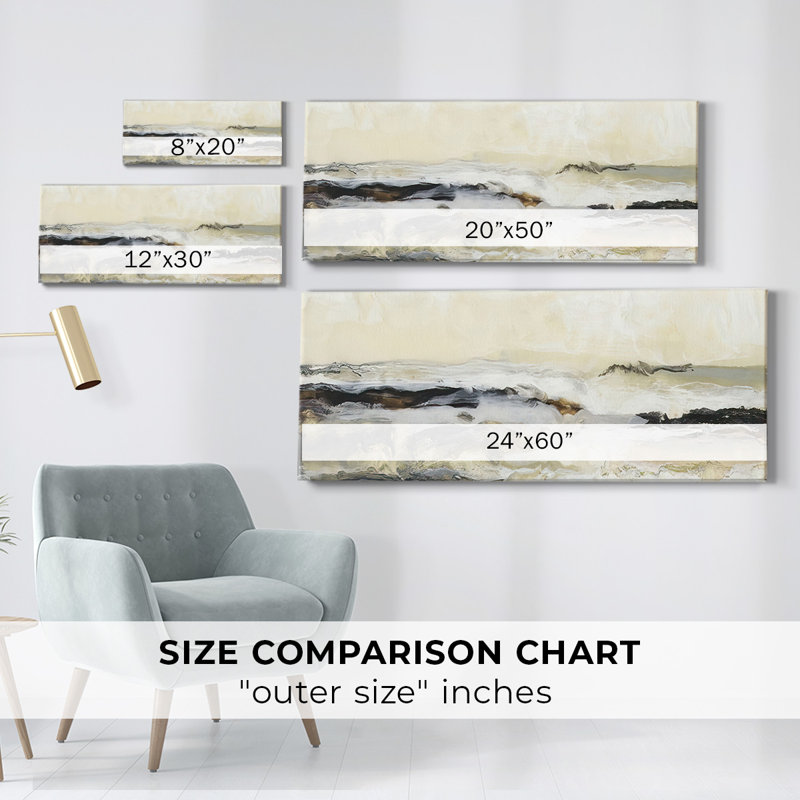 Joyeux horizon I sur toile, H 12 po x l 30 po x P 1,5 po