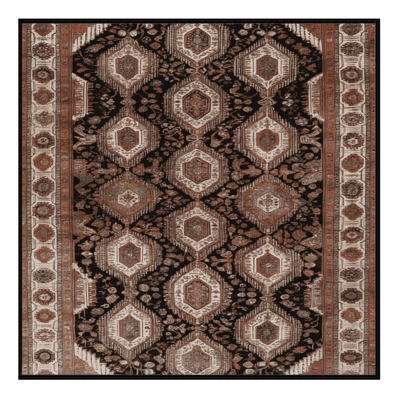 Tapis brun lavable à la machine, Carré 3 pi