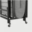 Structure de lit pliante en métal avec matelas en mousse avec poches, rangement facile et mobile avec 4 roulettes