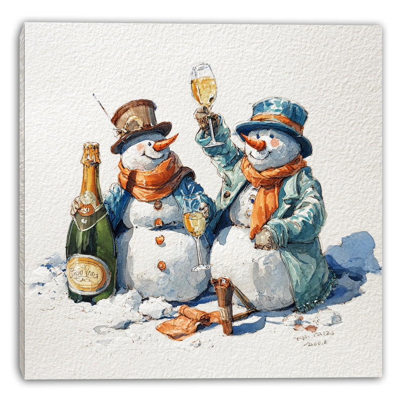 «Snow Celebration», art mural sur toile tendue, H 12 po x l 12 po