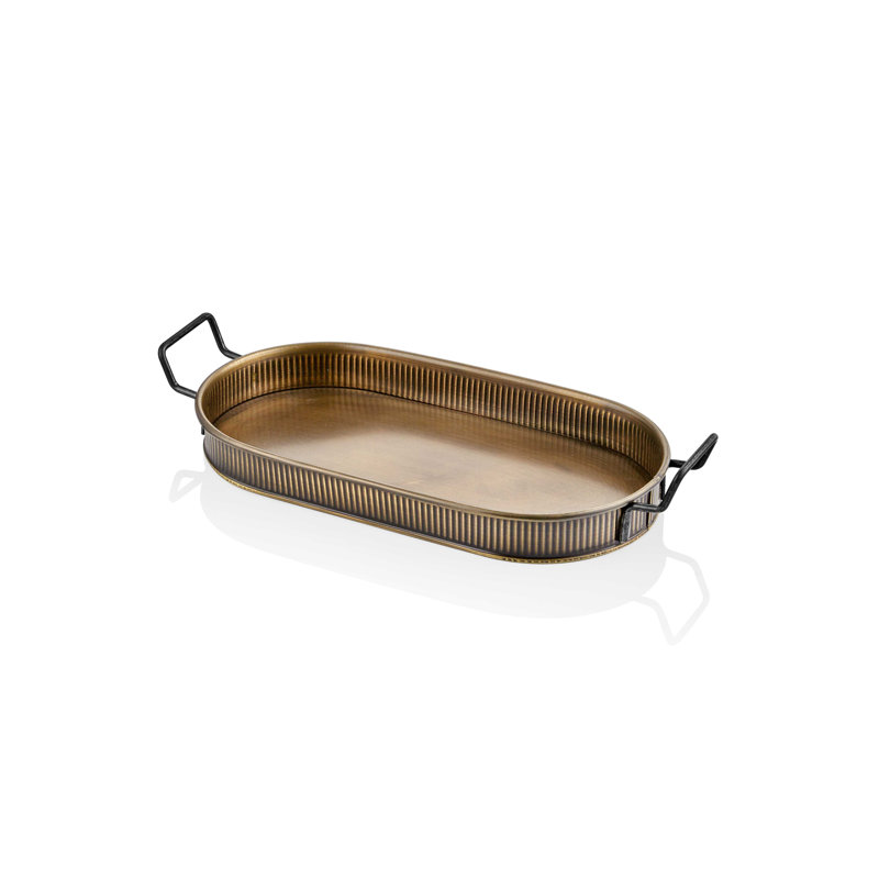 Astrit Steel Tray, 5cm H x 54cm W x 23cm D, Gold