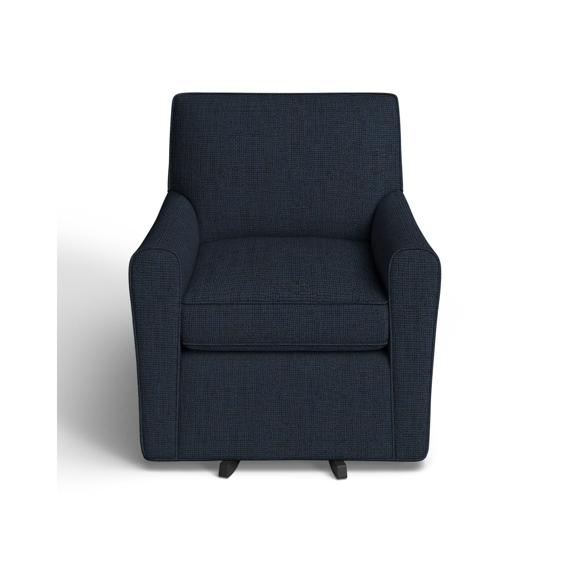 Mikeno Upholstered Swivel Armchair, Macarena Dark Blue Performance