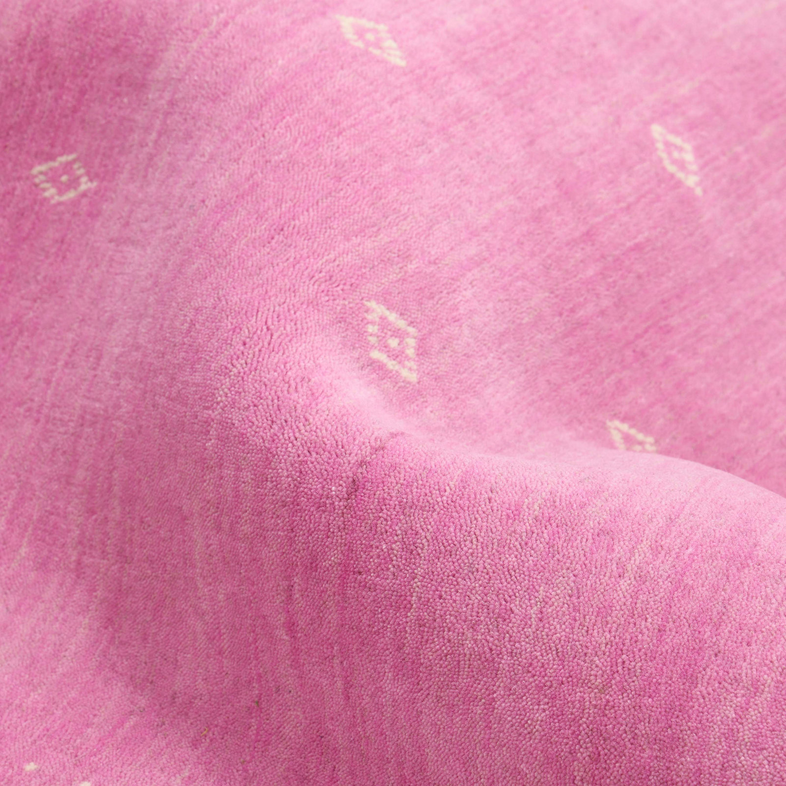 Simi Hand-Woven Geometric Cotton Wool Rug, Rectangle 3' x 5', Pink