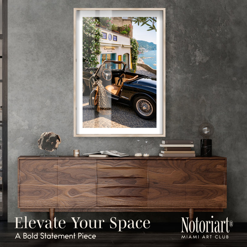 Décoration murale pour salon Riviera Convertible Shadowbox Print par Notoriart, cadre blond, 30 x 45, H 46 po x l 31 po
