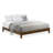 King Size Platform Bed Frame with 4 Hardwood Legs and 2 Extra Center Legs - Walnut Finish-2112131547-2112131551